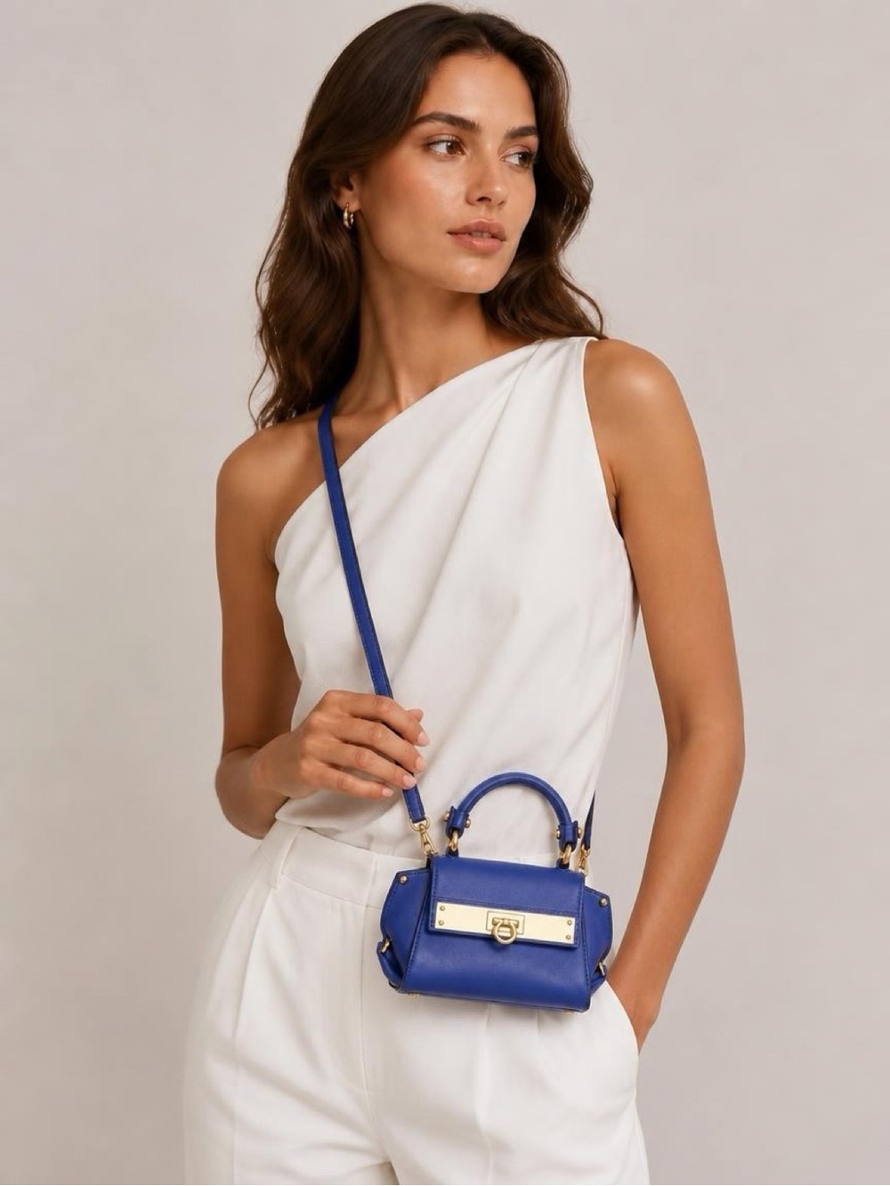Mini Ferragamo Sofia Bag in Cobalt Blue